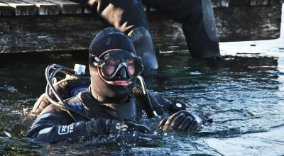 diver in drysuit