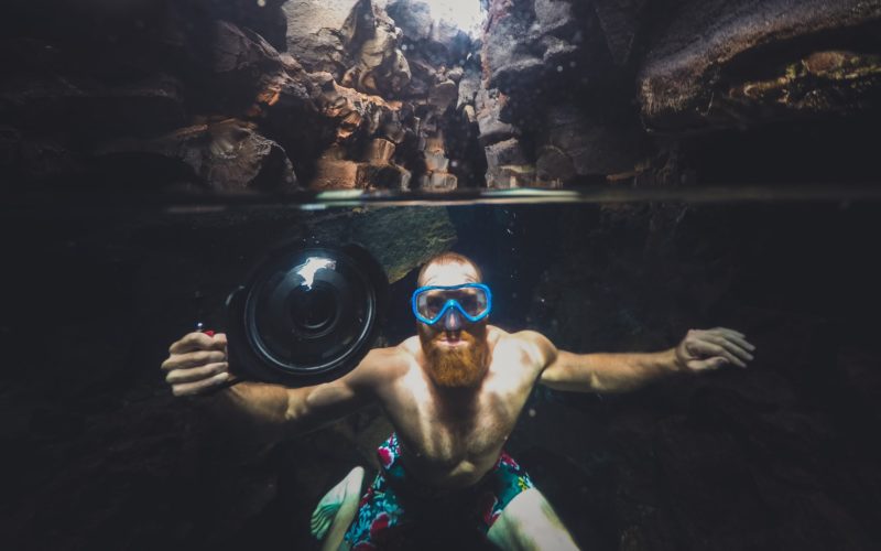 snorkeling with a beard